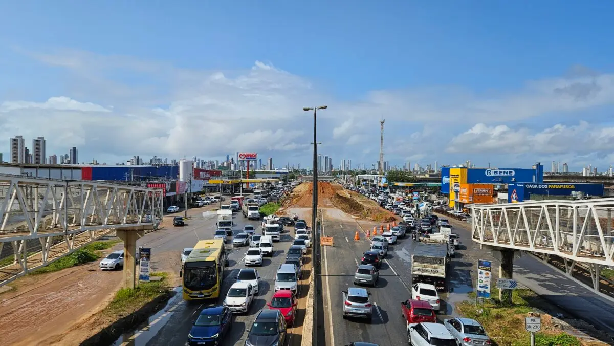 Mudanças no trânsito da BR-230, em Cabedelo, devem provocar lentidão a partir desta quinta-feira